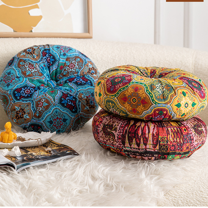 Coussin de chaise de sol moelleux pour fenêtres de style bohème