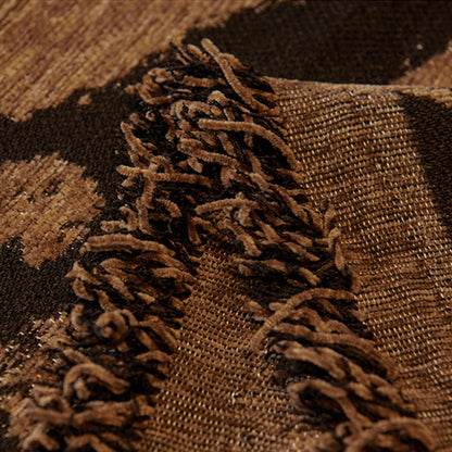 Housse de canapé en chenille avec plantes artificielles vintage et motif floral