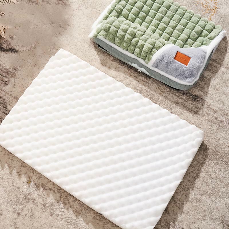 Coussin orthopédique amovible et lavable en peluche pour animaux de compagnie