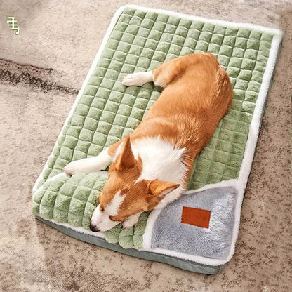 Coussin orthopédique amovible et lavable en peluche pour animaux de compagnie