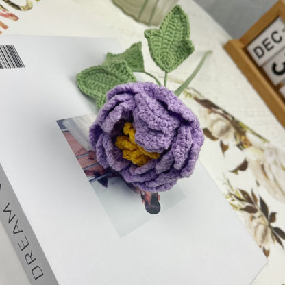 Décoration d'intérieur en fil crocheté à la main en forme de fleur de pivoine