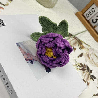 Décoration d'intérieur en fil crocheté à la main en forme de fleur de pivoine