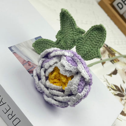 Décoration d'intérieur en fil crocheté à la main en forme de fleur de pivoine