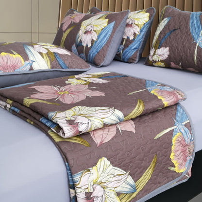 Parure de lit matelassée et respirante « Vintage Lily » (3 pièces)