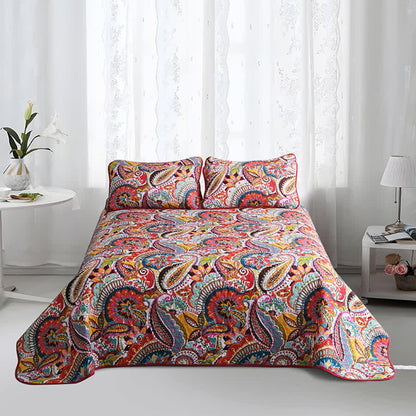Parure de lit matelassée élégante de style bohème (3 pièces)