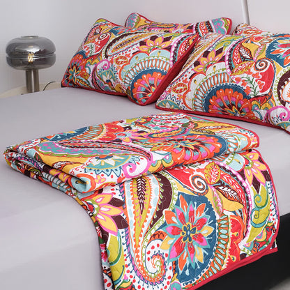 Parure de lit matelassée élégante de style bohème (3 pièces)