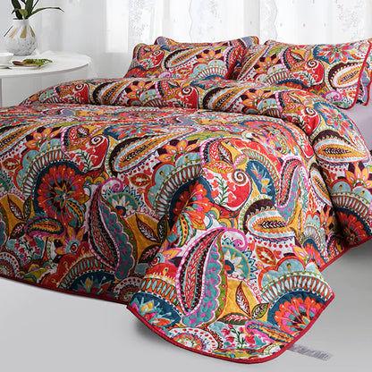 Parure de lit matelassée élégante de style bohème (3 pièces)