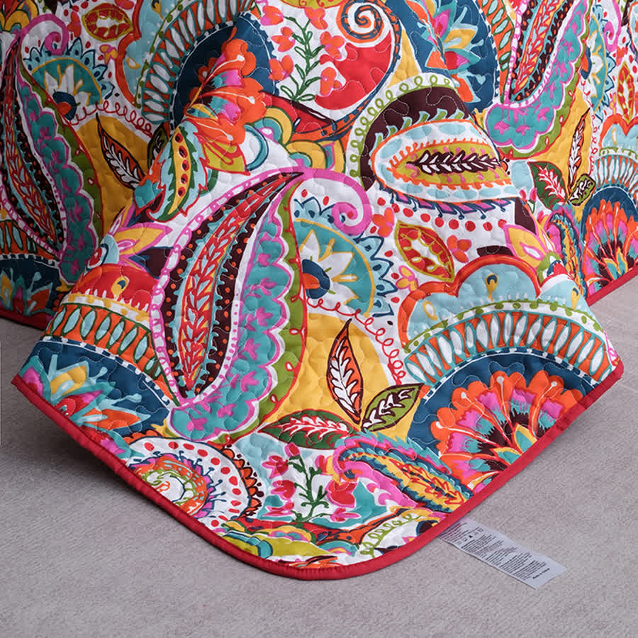 Parure de lit matelassée élégante de style bohème (3 pièces)