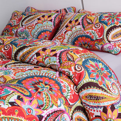Parure de lit matelassée élégante de style bohème (3 pièces)