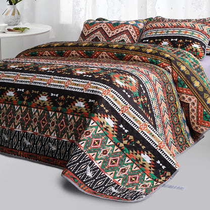Parure de lit matelassée, respirante et douce de style bohème (3 pièces)