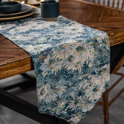 Chemin de table jacquard de style campagnard vintage