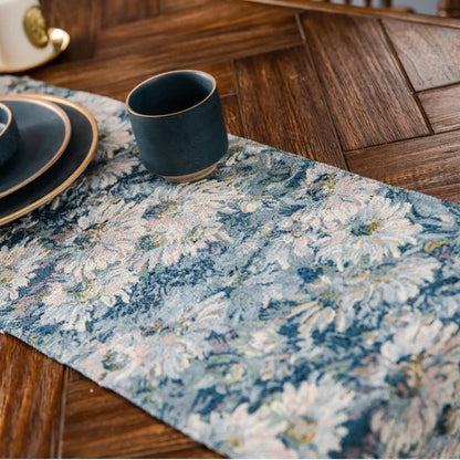 Chemin de table jacquard de style campagnard vintage
