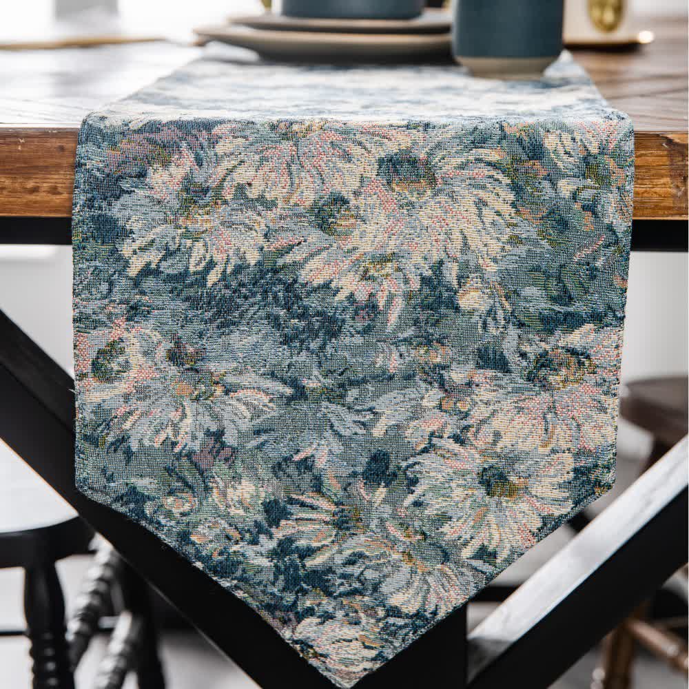 Chemin de table jacquard de style campagnard vintage