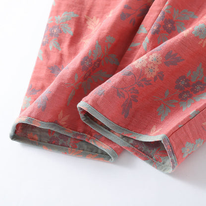 Ensemble pyjama col rond jacquard teint en fil