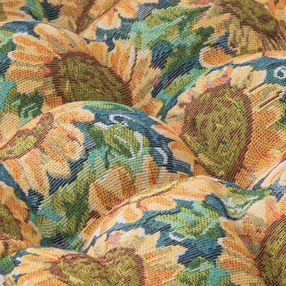 Coussin de sol carré doux et rural avec motif tournesol