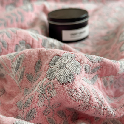 Couette en gaze de coton à trois couches à motif floral rafraîchissant