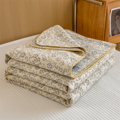 Couette en gaze de coton à trois couches à motif floral rafraîchissant