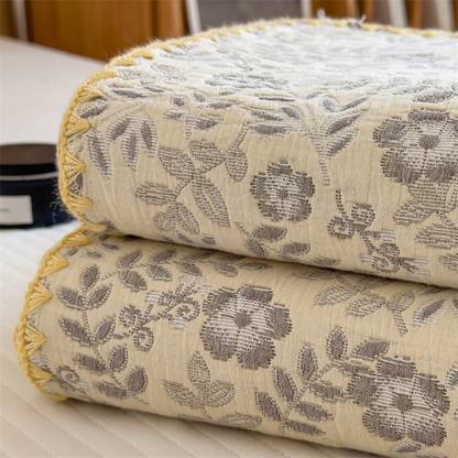 Couette en gaze de coton à trois couches à motif floral rafraîchissant