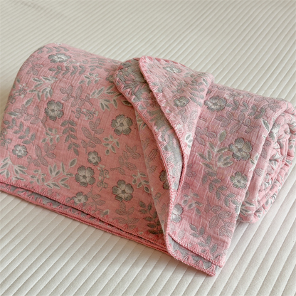Couette en gaze de coton à trois couches à motif floral rafraîchissant