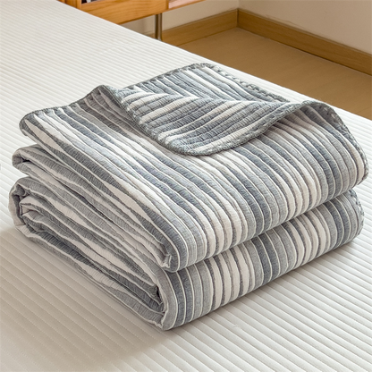 Couette respirante et confortable en gaze de coton rayée