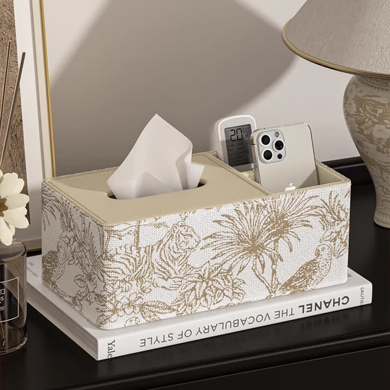 Housse de boîte à mouchoirs en cuir de style vintage