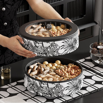 Plateaux de service rotatifs pour fruits secs avec couvercle