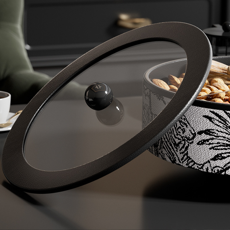 Plateaux de service rotatifs pour fruits secs avec couvercle