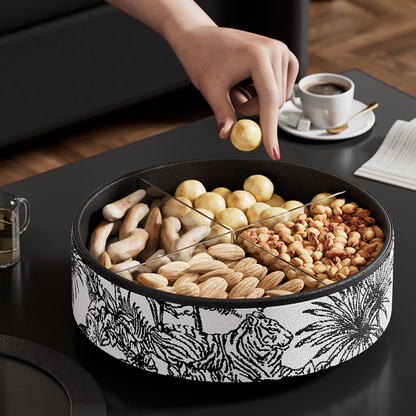 Plateaux de service rotatifs pour fruits secs avec couvercle