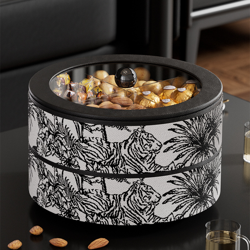 Plateaux de service rotatifs pour fruits secs avec couvercle
