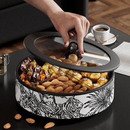 Plateaux de service rotatifs pour fruits secs avec couvercle