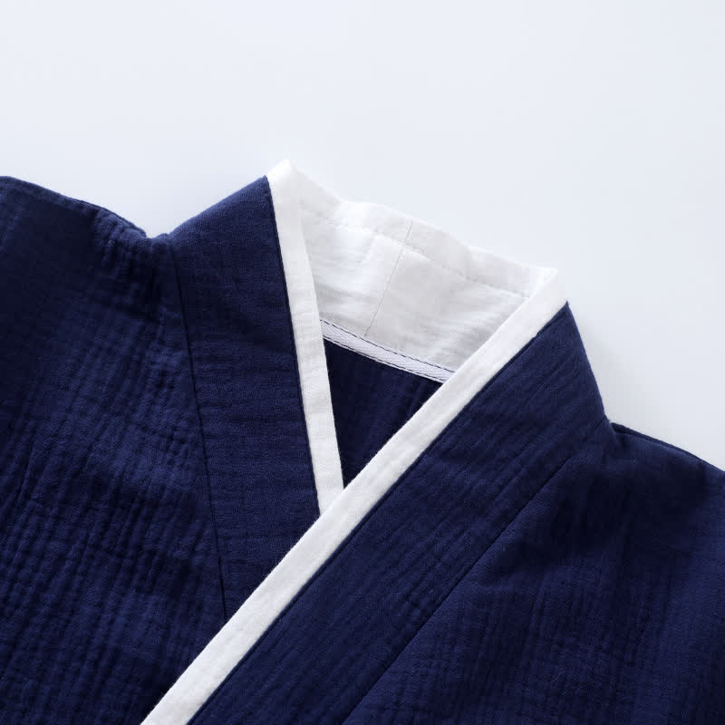 Ensemble pyjama style kimono en gaze de coton de style neutre