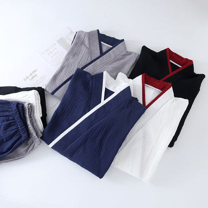 Ensemble pyjama style kimono en gaze de coton de style neutre