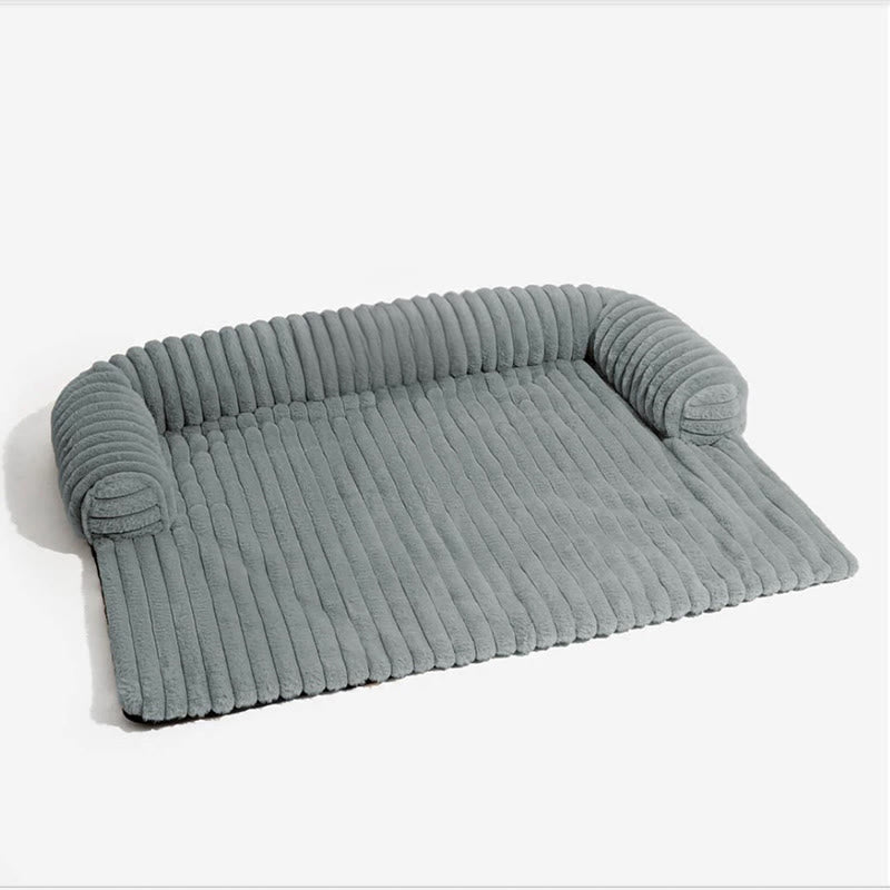 Housse de canapé moelleuse pour animaux de compagnie de couleur unie