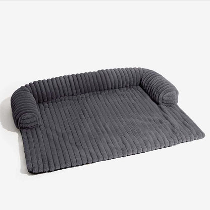 Housse de canapé moelleuse pour animaux de compagnie de couleur unie