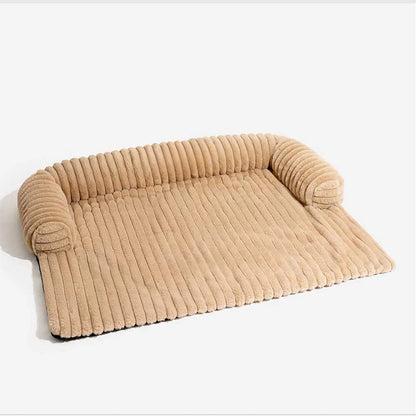 Housse de canapé moelleuse pour animaux de compagnie de couleur unie