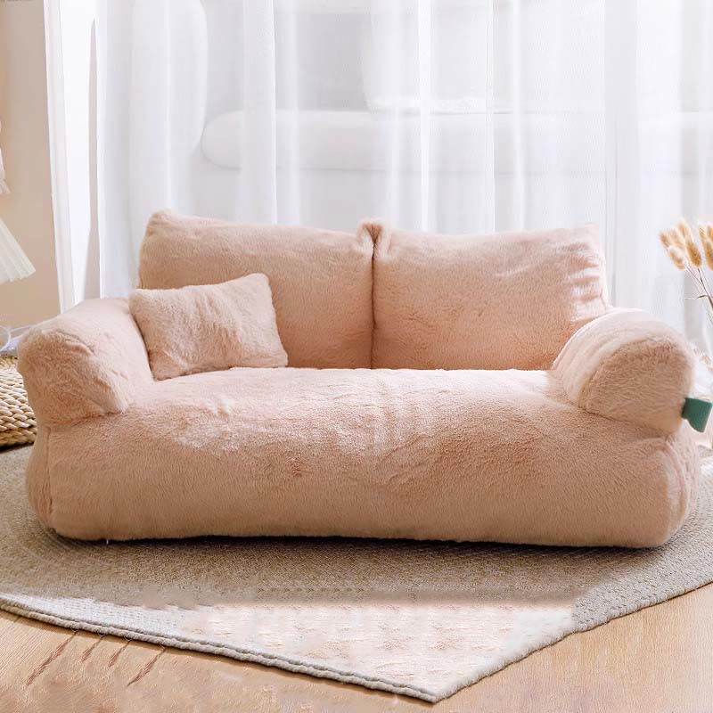 Canapé-lit pour animaux de compagnie moelleux, amovible et lavable