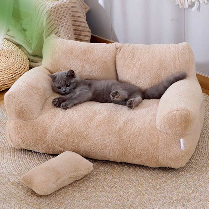 Canapé-lit pour animaux de compagnie moelleux, amovible et lavable