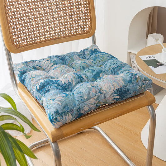 Coussin de sol moelleux en coton et lin pastoral