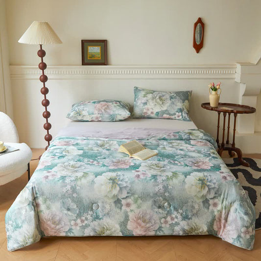 Couverture rafraîchissante élégante et respirante avec motif floral