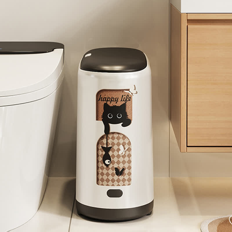 Jolie poubelle à double couche avec fonction push-up pour chat