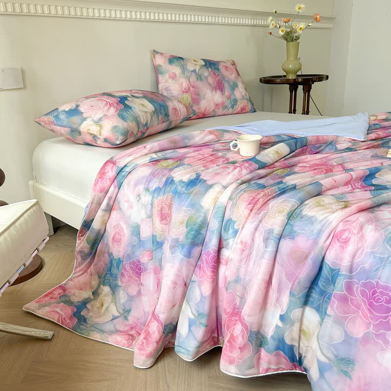 Couverture rafraîchissante confortable « Blooming Flower World »