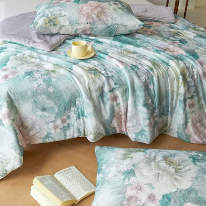 Couverture rafraîchissante élégante et respirante avec motif floral