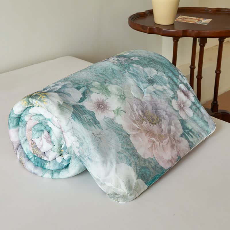 Couverture rafraîchissante élégante et respirante avec motif floral