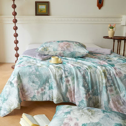 Couverture rafraîchissante élégante et respirante avec motif floral