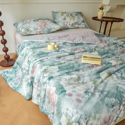 Couverture rafraîchissante élégante et respirante avec motif floral