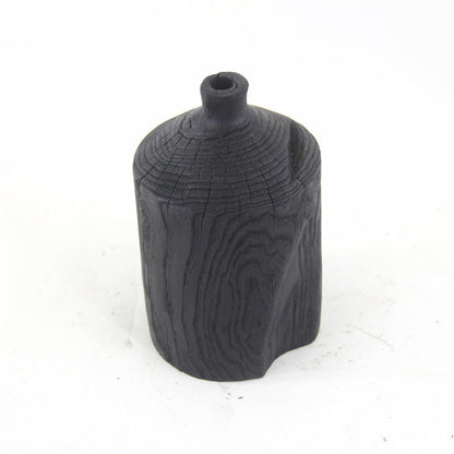 Vase décoratif en bois noir