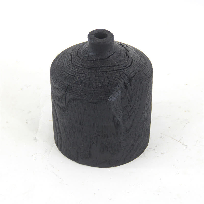 Vase décoratif en bois noir