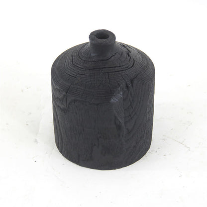 Vase décoratif en bois noir