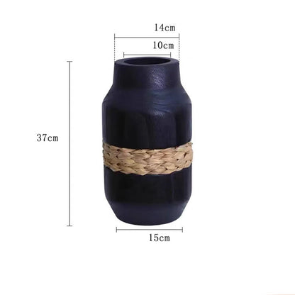 Vase en bois tissé à la main, ornement décoratif