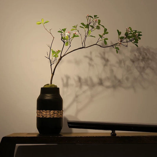 Vase en bois tissé à la main, ornement décoratif